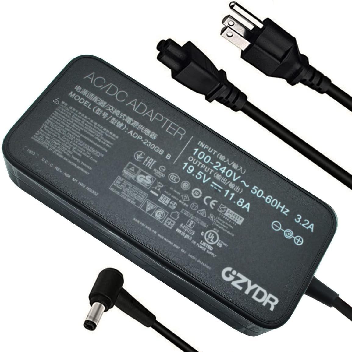 230W 19.5V 11.8A AC Power Adapter Charger for ASUS ROG Strix Scar II GU501/GU502, Zephyrus S GX531GX, GL704GW/GL504GW Laptops - Replacement Power Supply for Gaming & Work Use