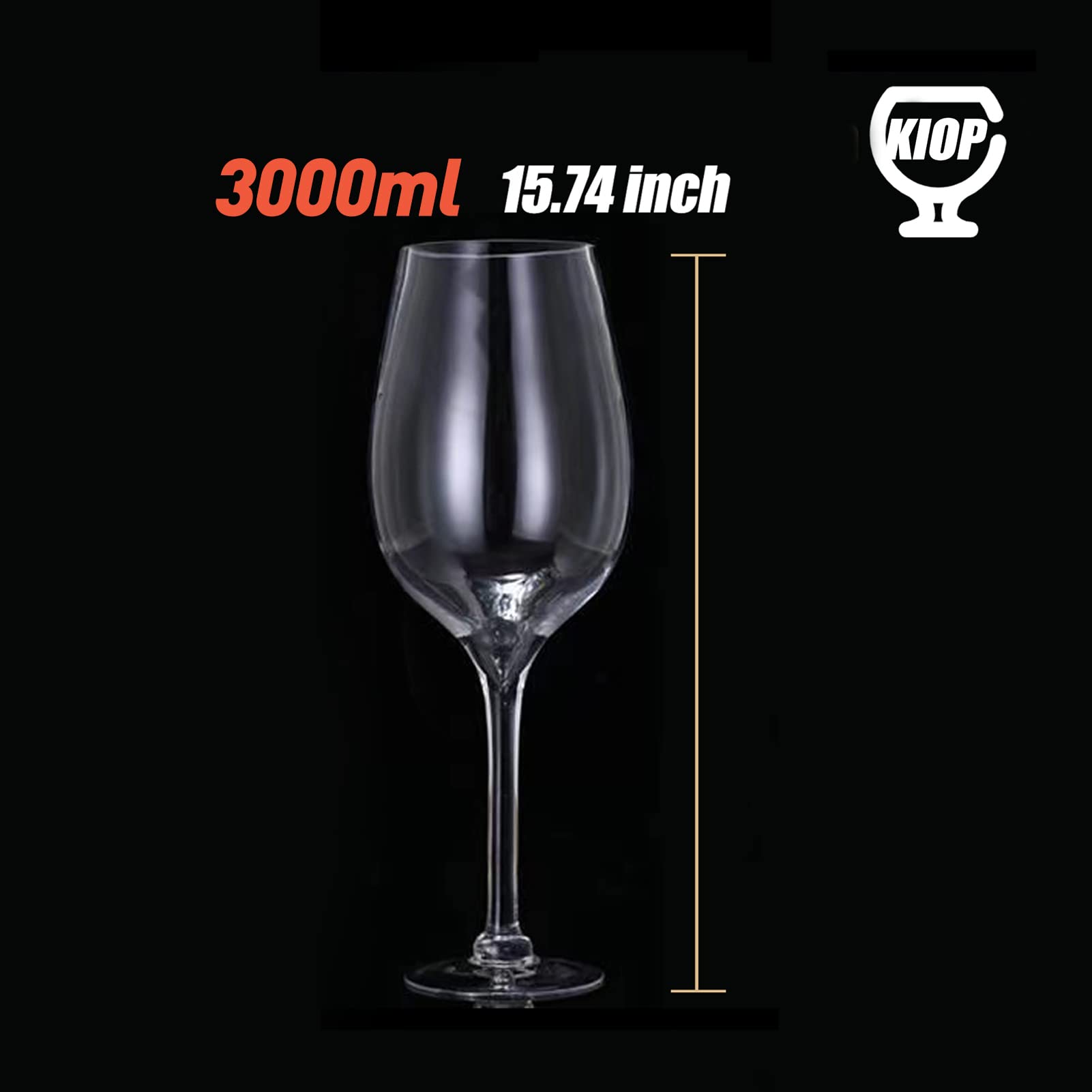 Extra Large 6000ml Glass Giant Oversized Goblet - Perfect for Draft Beer, Wine & Cocktails | Ideal for Bars, Parties & Home Entertaining | Includes Wine Cork Storage (2500ml Option Available)