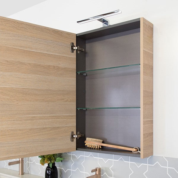 ADP Glacier Pro Shaving Cabinet - Premium Bathroom Storage with LED Mirror & Lockable Medicine Cabinet for Grooming Essentials - Perfect for Modern Bathrooms, Vanities & Home Organization