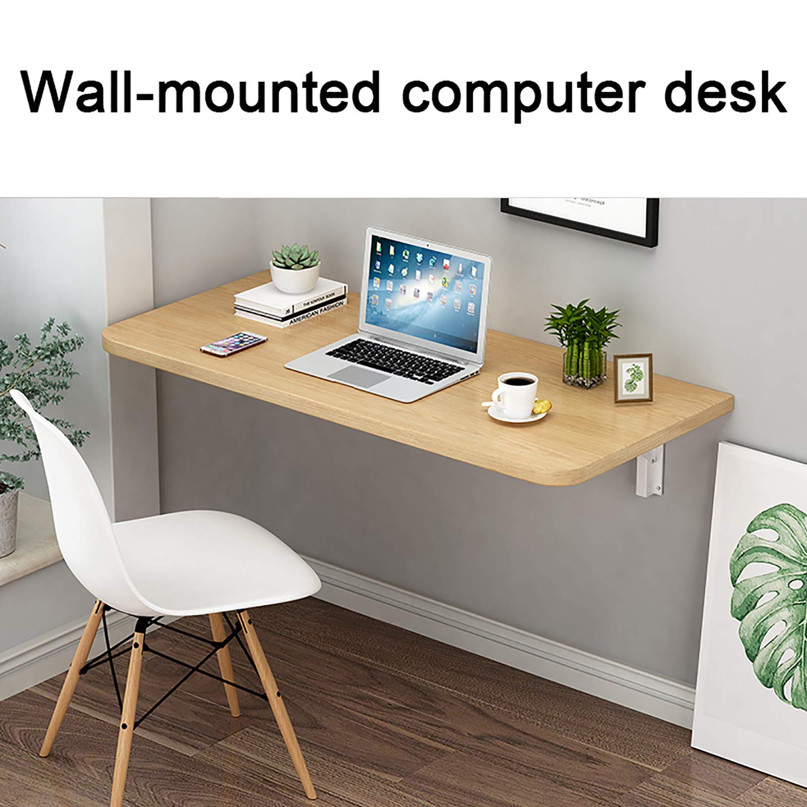 Feelme Foldable Wooden Corner Desk - Wall Mounted Drop-Leaf Computer Table for Small Spaces, Study Desk, Laptop Desk & Kids Table - Perfect for Home Office, Dorm Room & Tiny Apartments