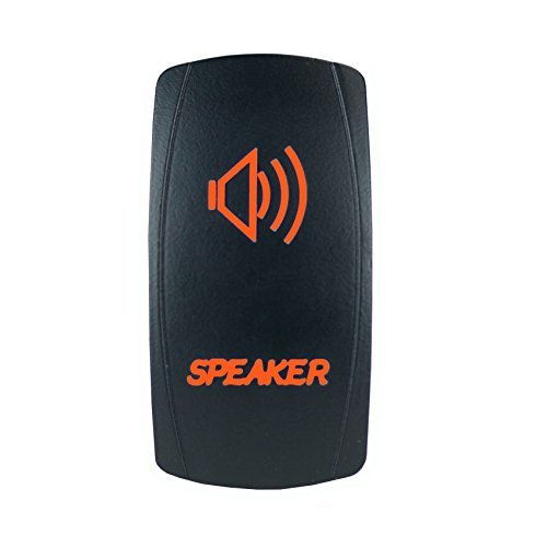 20A 12V Laser Backlit Orange Rocker Switch with LED Light for STV Motorsports - Perfect for Off-Road Vehicles, Marine Boats & Audio Systems