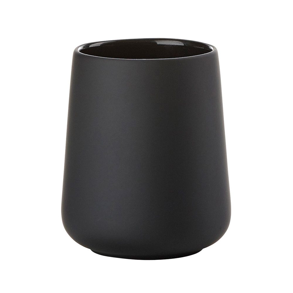ZONE DENMARK Nova One Tumbler and Toothbrush Holder - Black | Stylish Bathroom Organizer for Cups, Brushes & Essentials | Perfect for Modern Homes, Apartments & Dorm Rooms