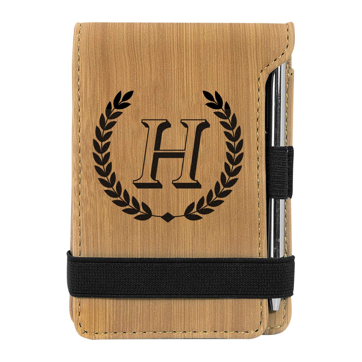 Personalized Horace Leatherette Mini Notepad with Pen - Faux Leather Travel Journal for Men & Women - Pocket Notebook Cover for Field Notes - Perfect for Business, Travel & Daily Memos