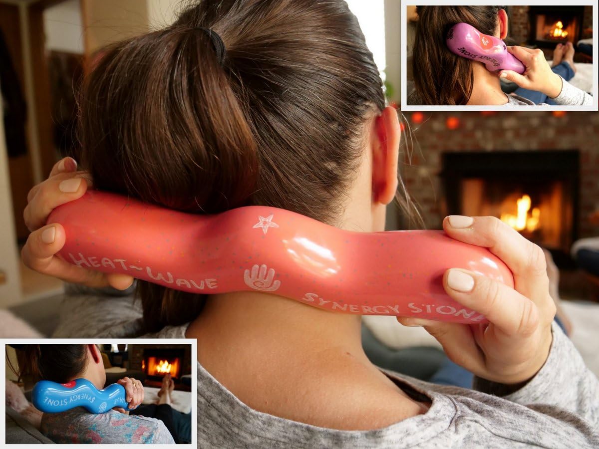 Heat-Wave (Basalt Black) Synergy Stone - Hot Stone Massage Tool for Neck, Back, Legs & Feet - Natural Matte Surface for Skin with Oil - Relaxing & Therapeutic - Perfect for Spa, Home Massage & Self-Care