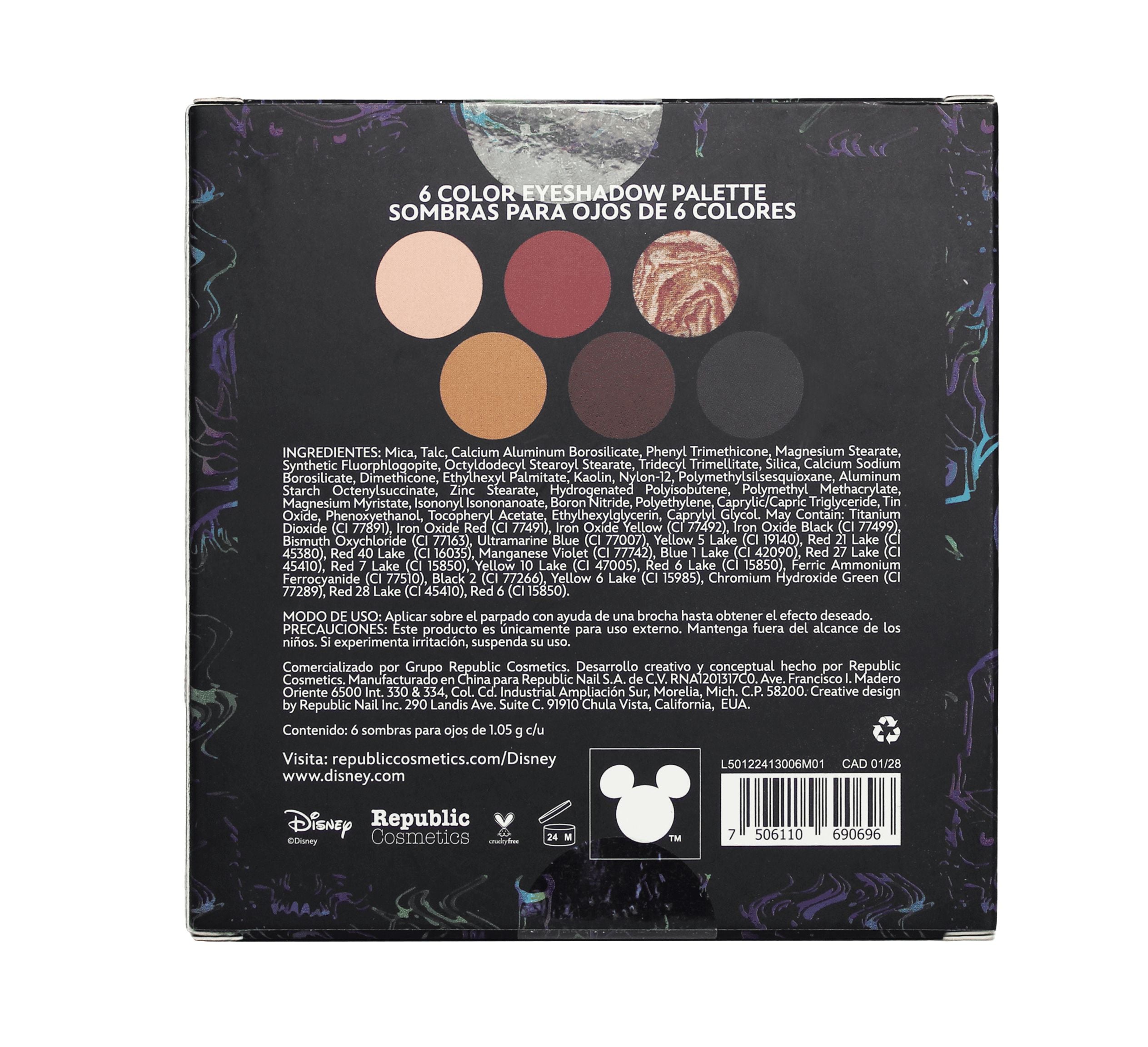 Villain Eyeshadow Palette Set - 6 Highly Pigmented Matte & Shimmer Shades for Dramatic Eye Makeup | Perfect for Halloween, Cosplay & Night Out Looks