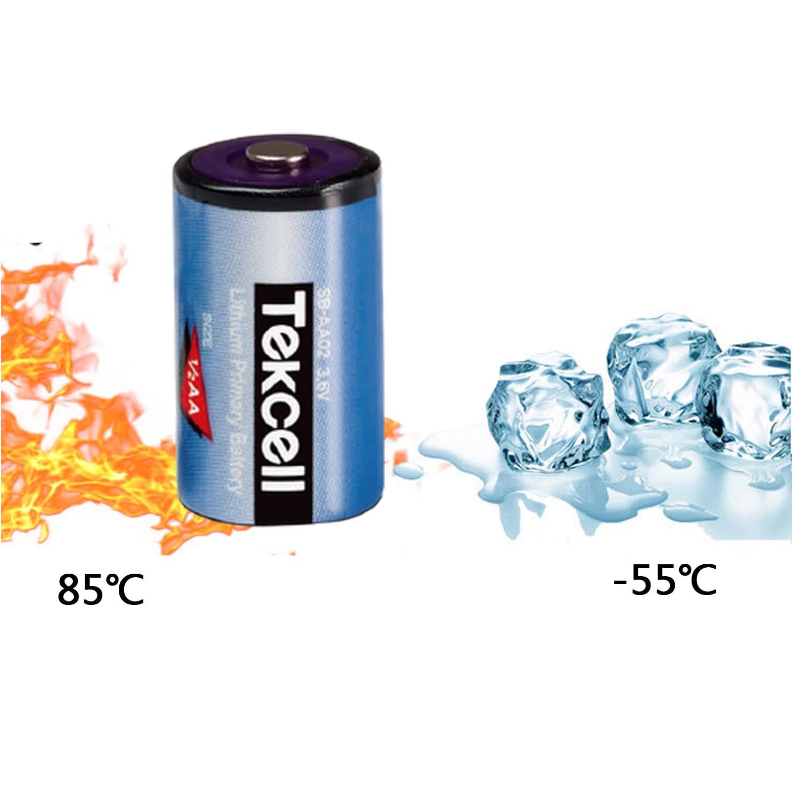 5 Pack Tekcell SB-AA02 1/2 AA 3.6V 1200mAh Lithium Batteries - Replacement for ADT LS14250 PLC Battery - Ideal for Security Systems, Medical Devices & Industrial Equipment
