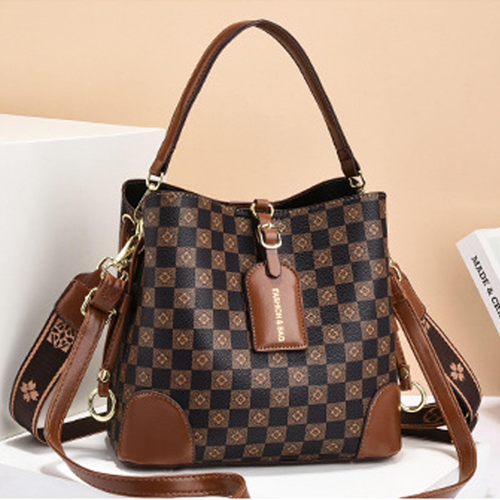 Stylish Women's Crossbody Bucket Bag - Adjustable PU Leather Shoulder Purse with Multiple Pockets | Perfect for Travel, Shopping & Everyday Use
