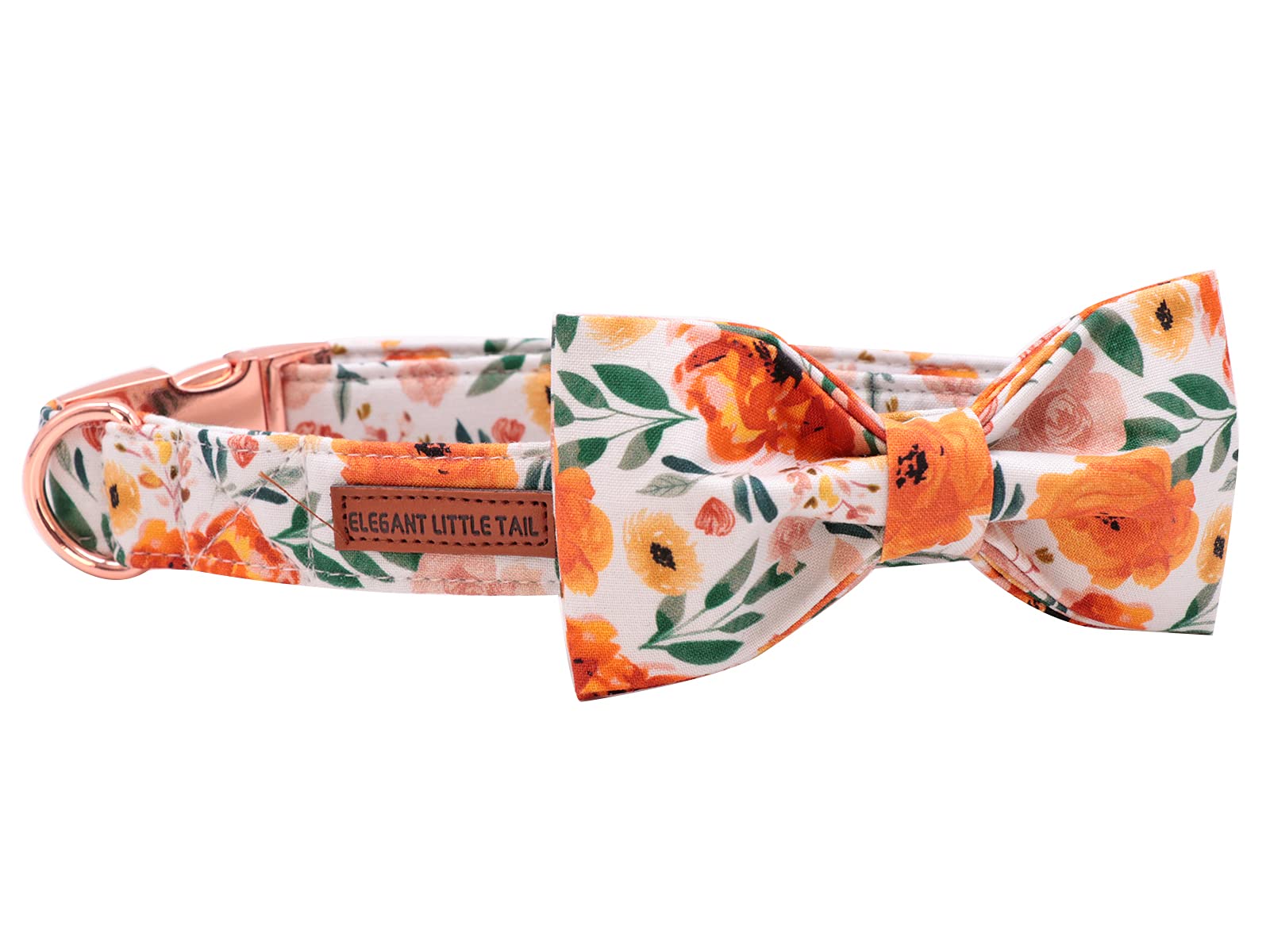 Elegant Floral Dog Collar with Bow - Adjustable Comfortable Bowtie Collar for Small Medium Large Dogs & Cats - Perfect for Pet Parties, Weddings & Photo Shoots