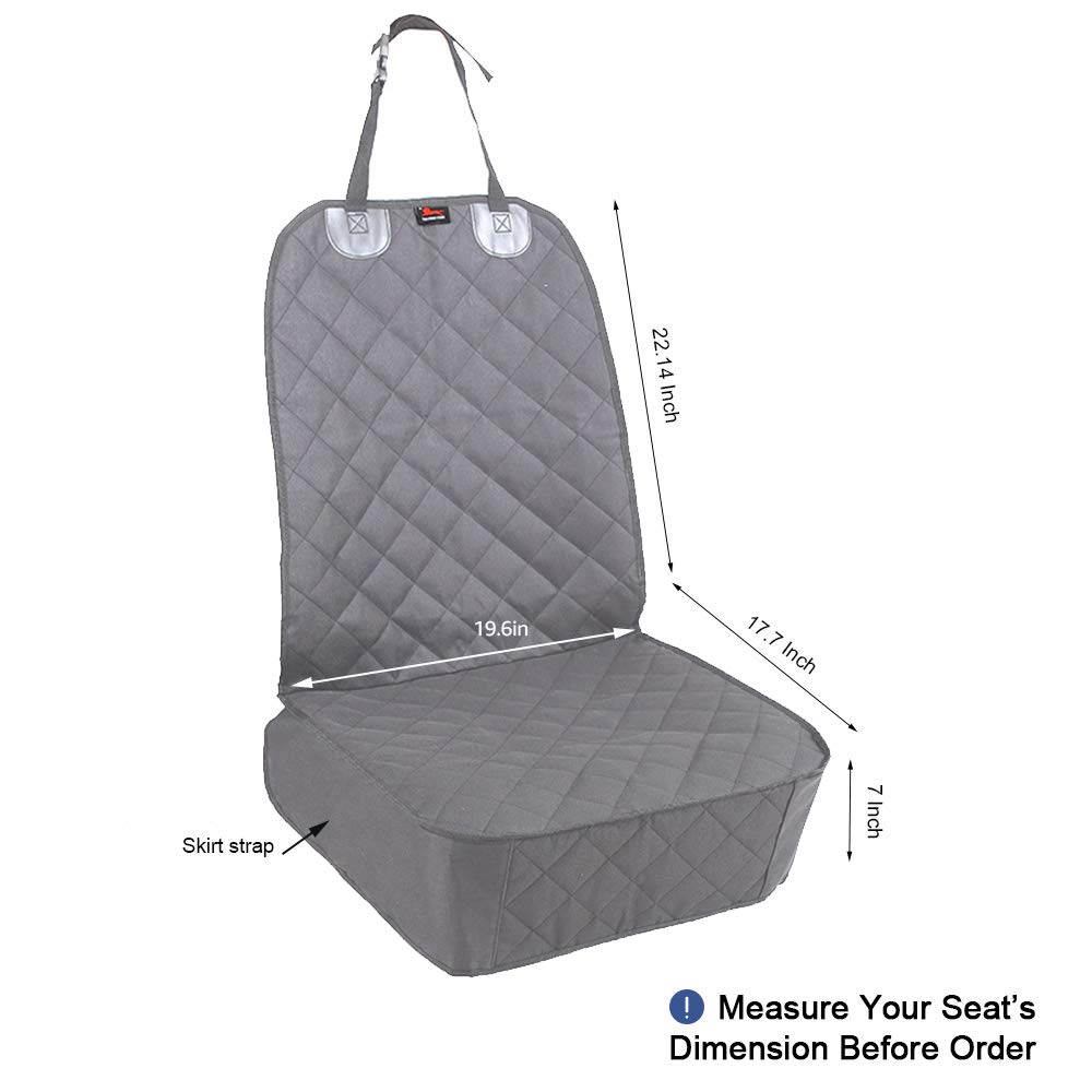 HONEST OUTFITTERS Waterproof Non-Slip Dog Car Seat Cover for Cars, Trucks & SUVs - Durable Pet Front Seat Protector (Gray) | Perfect for Travel, Outdoor Adventures & Daily Commutes