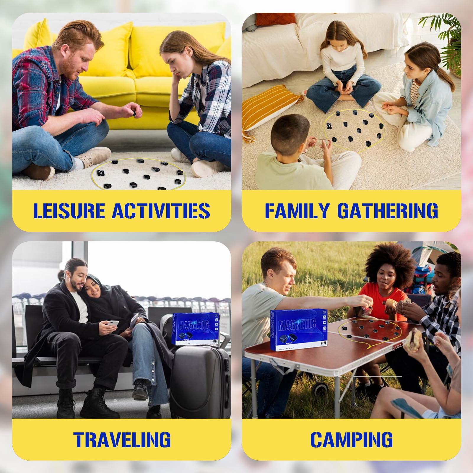 Magnetic Chess Set - 20 Piece Portable Chess Board Game for Kids & Adults | Travel, Party & Indoor Fun | Foldable Puzzle Game for Home & Outdoor Play