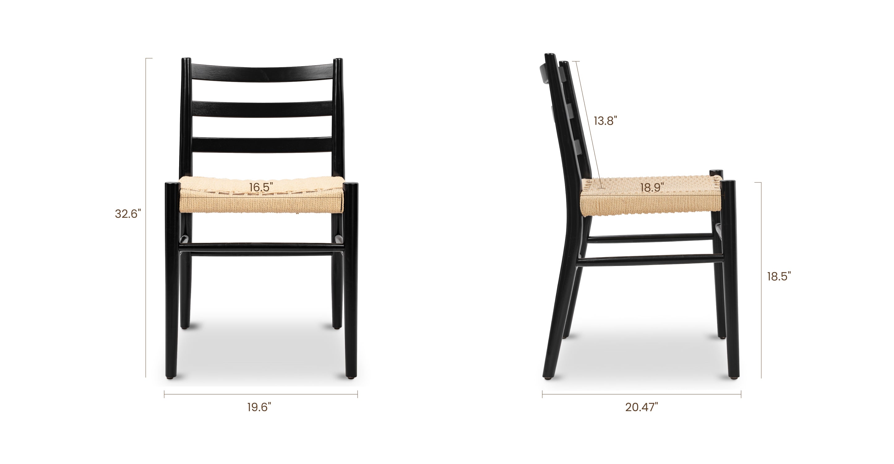 Ray Dining Chair 2.0 - Modern Wooden Dining Room Chair with Upholstered Seat - Perfect for Kitchen, Dining Room, and Home Office Use