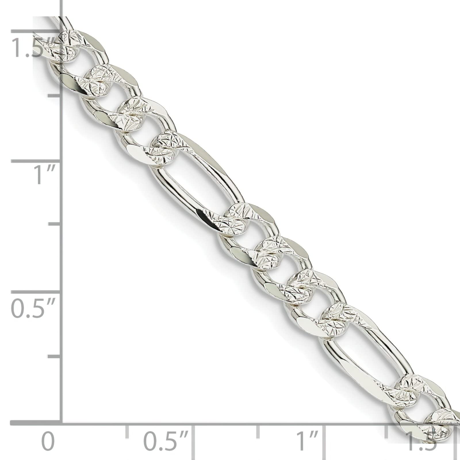 FindingKing Sterling Silver Figaro Chain 18