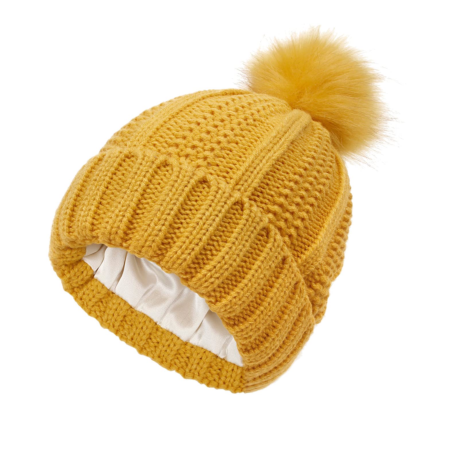 Warm Knitted Winter Hat for Women & Kids - Soft Faux Fur Pom Pom Beanie, Stylish Panama Cap for Cold Weather | Perfect for Outdoor Activities, Snow Days & Fashion