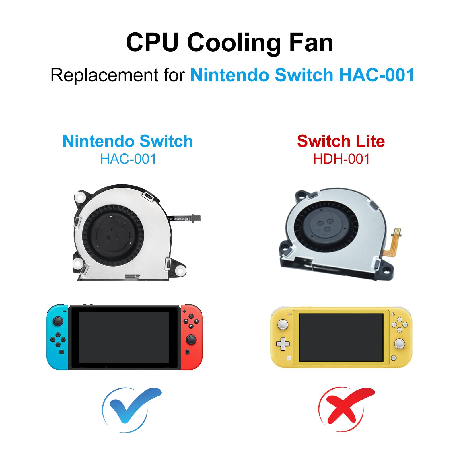 Replacement Internal Cooling Fan for Nintendo Switch HAC-001 NS 2017 Console - CPU Heatsink Cooler with Thermal Compound Paste - Perfect for Gaming, Overheating Prevention & Console Maintenance