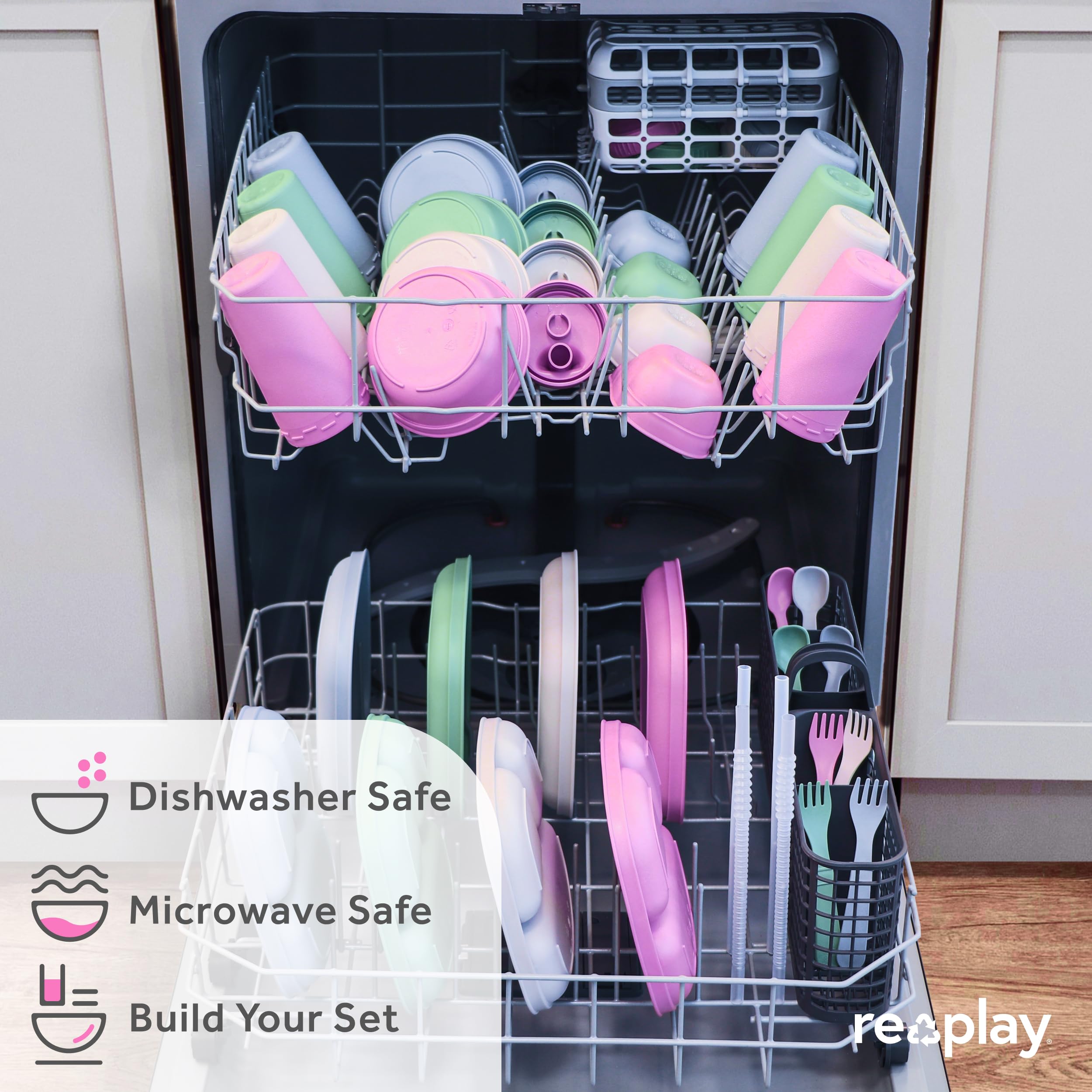 Re-Play USA Made 2-Pack Toddler Sippy Cups 10oz - BPA-Free Spill-Proof Kids Cups for Daycare & Travel - Dishwasher & Microwave Safe Hard Spout Sippy Cups 3.13
