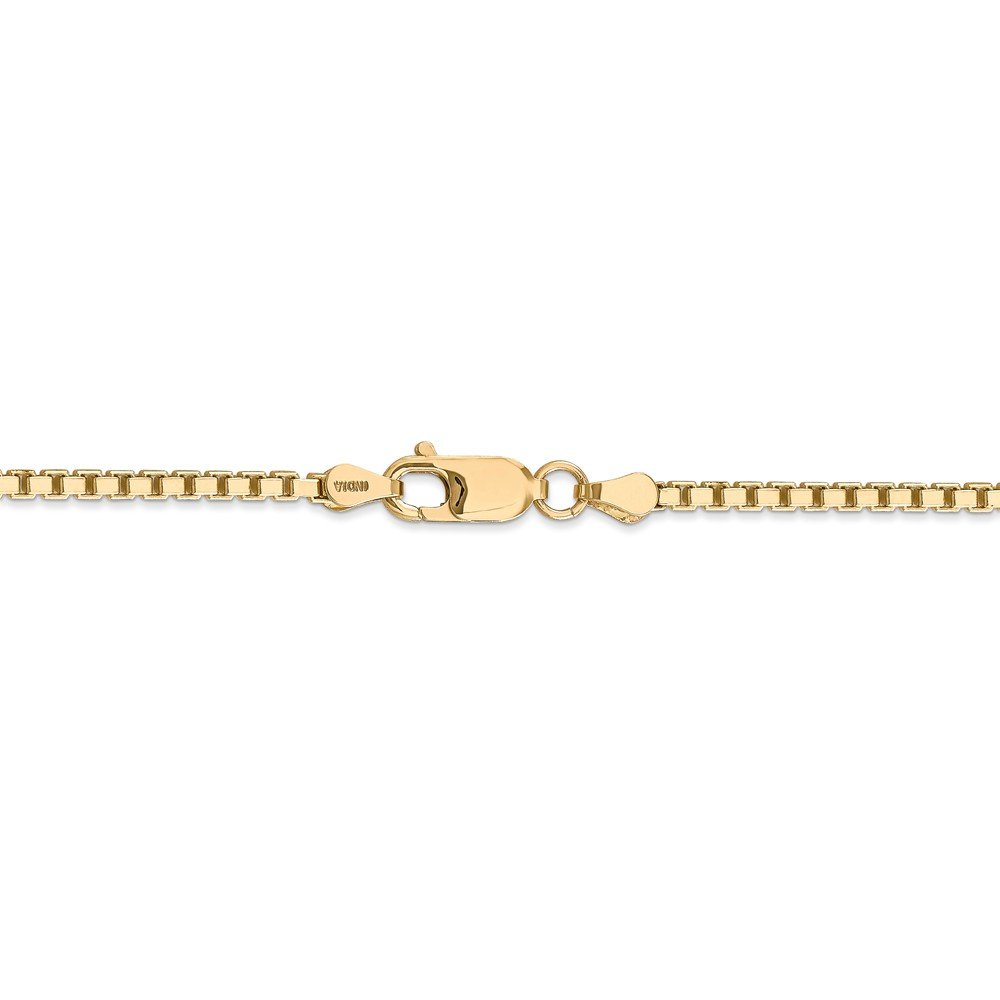 14K Solid Yellow Gold 2.5mm Box Chain Necklace with Lobster Clasp - Dainty Minimalist Jewelry for Women - Perfect for Everyday Wear, Gifts & Special Occasions