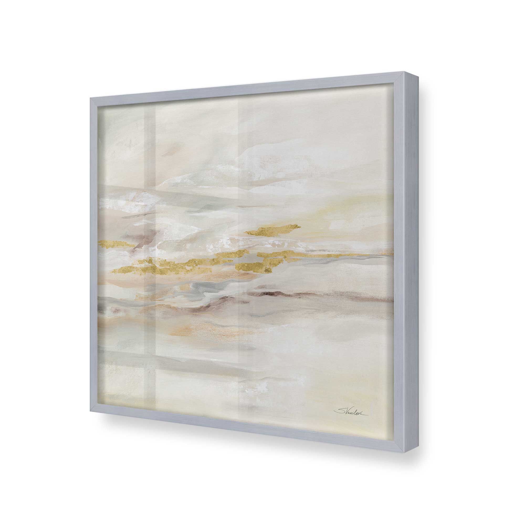 Golden Drift Reflections Print - Abstract Wall Art for Modern Home & Office Decor - Perfect for Living Rooms, Bedrooms, and Workspaces
