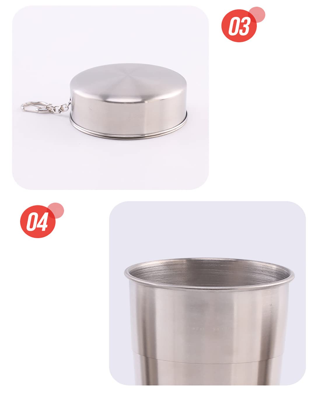 Collapsible Stainless Steel Travel Coffee Mug - 3 Pack Portable Telescopic Cup for Hot & Cold Drinks | Leak Proof Reusable Cup for Camping, Hiking, Office | Perfect Gift for Coffee Lovers & Travelers | Use for Morning Coffee, Gym, Road Trips & Outdoor Adventures