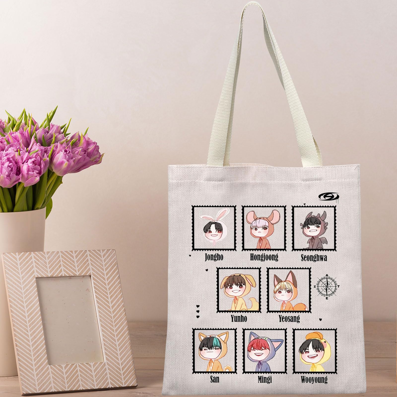 BWKTOP K-Pop Music Group Tote Bag - Cute Canvas Shoulder Bag for Fans | Official K-Pop Band Merchandise Gift | Perfect for Concerts, School & Shopping