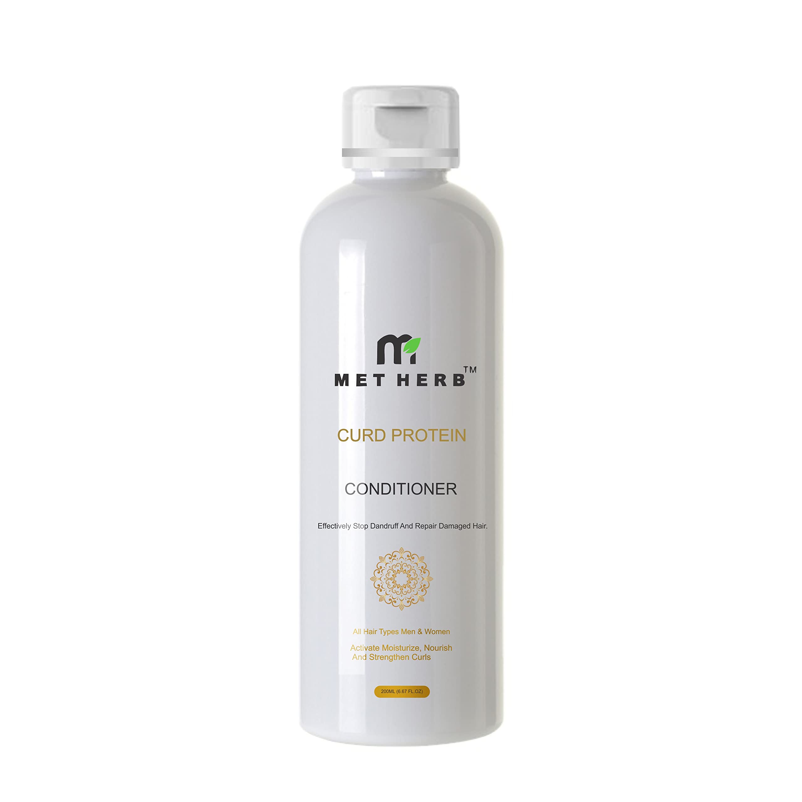 MET HERB Curd Protein Hair Conditioner - 200ml | Deep Moisturizing & Repair for Dry, Damaged Hair | Salon-Quality Treatment at Home