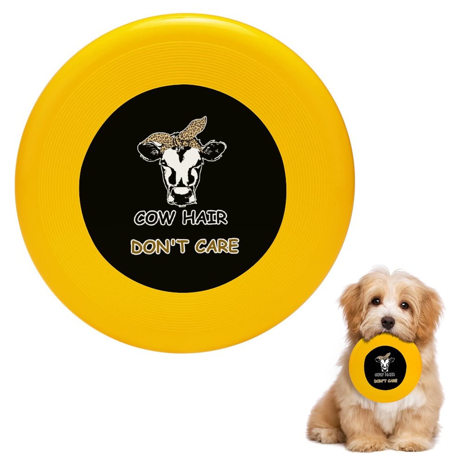 Durable Cow Hair Round Dog Flying Disc Toy for Training, Fetch & Outdoor Play – Perfect for Active Dogs & Training Sessions