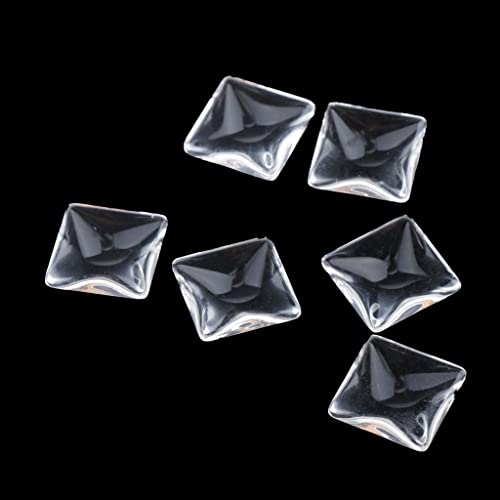50x Clear Nail Art Tips Polish Color Display Chart Board with Glass Beads - Square Acrylic Nail Swatch Wheel for Salon, Manicure, Nail Polish Organization & Display - Perfect for Nail Technicians, DIY Nail Art, and Professional Nail Shops