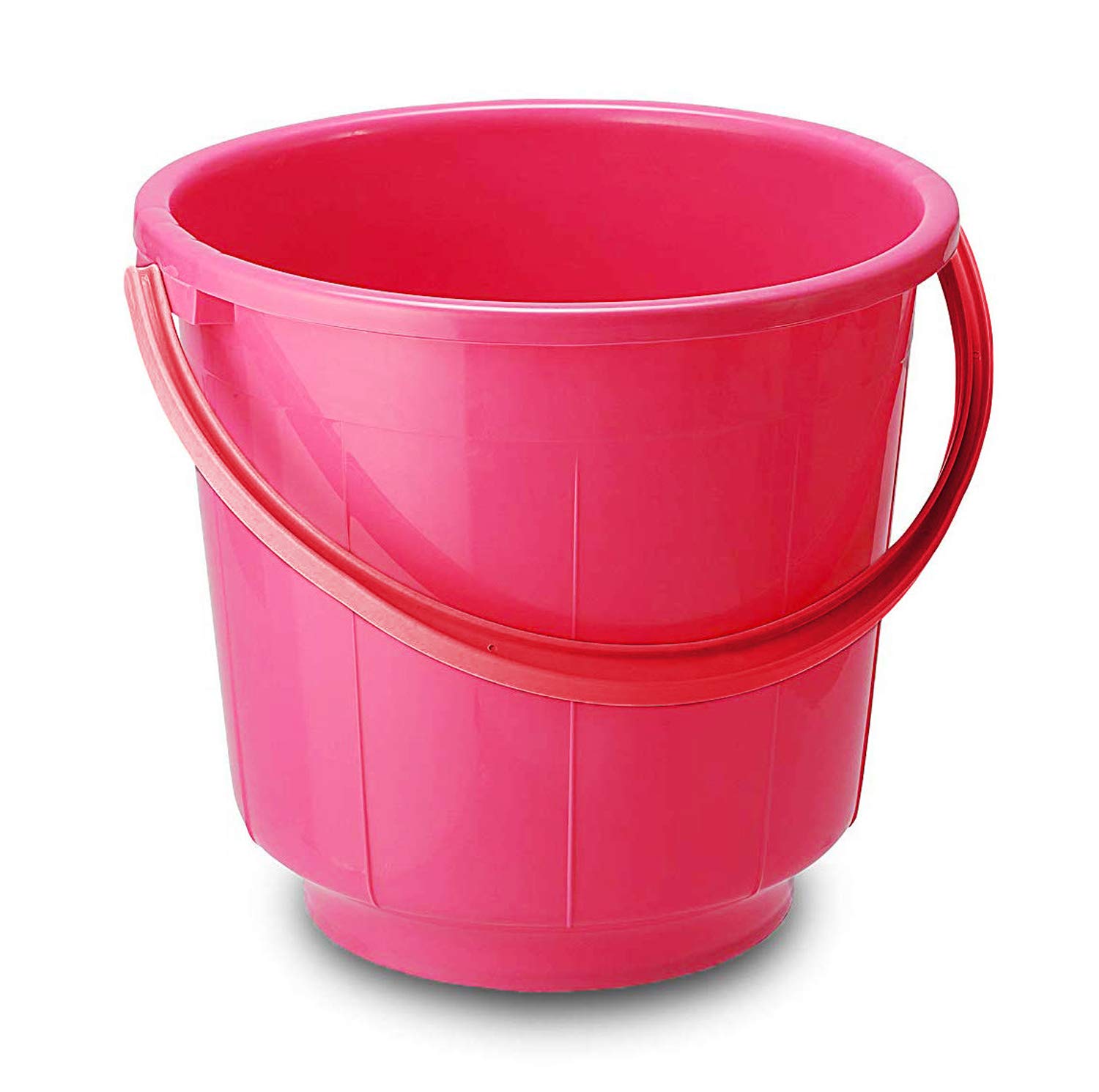 Kuber Industries 13L Unbreakable Plastic Bathroom Bucket - Heavy Duty Shower Pail with Handle, Pink (CTKTC037883) - Perfect for Bathing, Cleaning, Laundry & Household Storage
