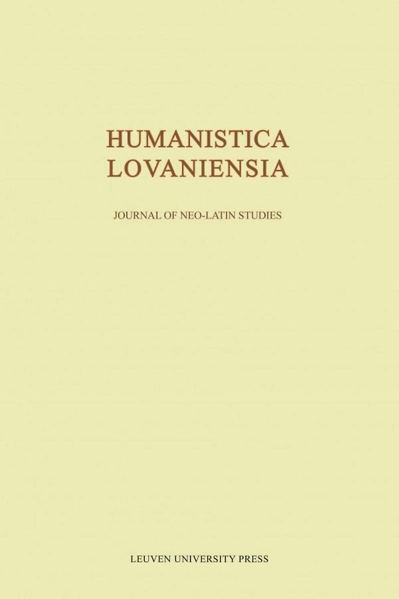 Humanistica Lovaniensia: Journal of Neo-Latin Studies (Volume 46) - Academic Research on Renaissance Latin Literature | Perfect for Scholars & Historians
