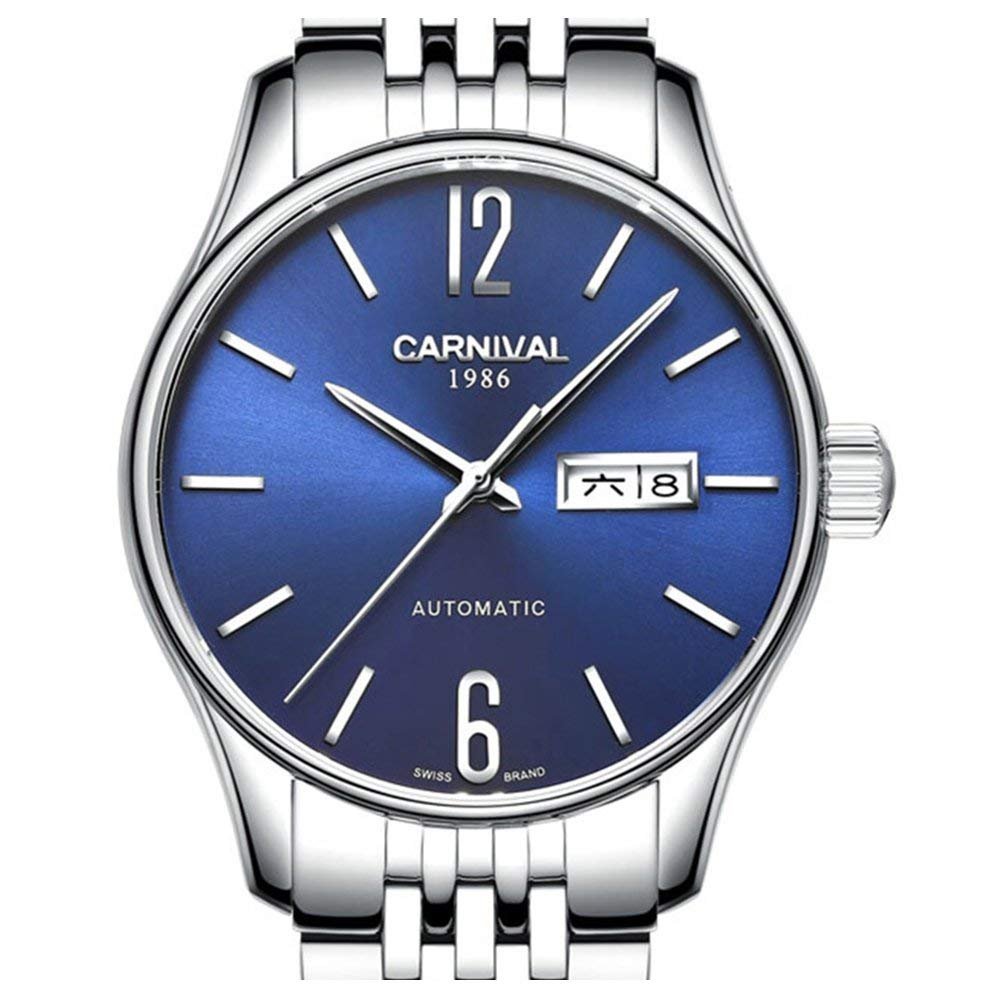 MASTOP Men's Minimalist Business Automatic Mechanical Watch - Gold & Silver Stainless Steel Swiss Movement - Perfect for Office, Formal Events & Professional Settings