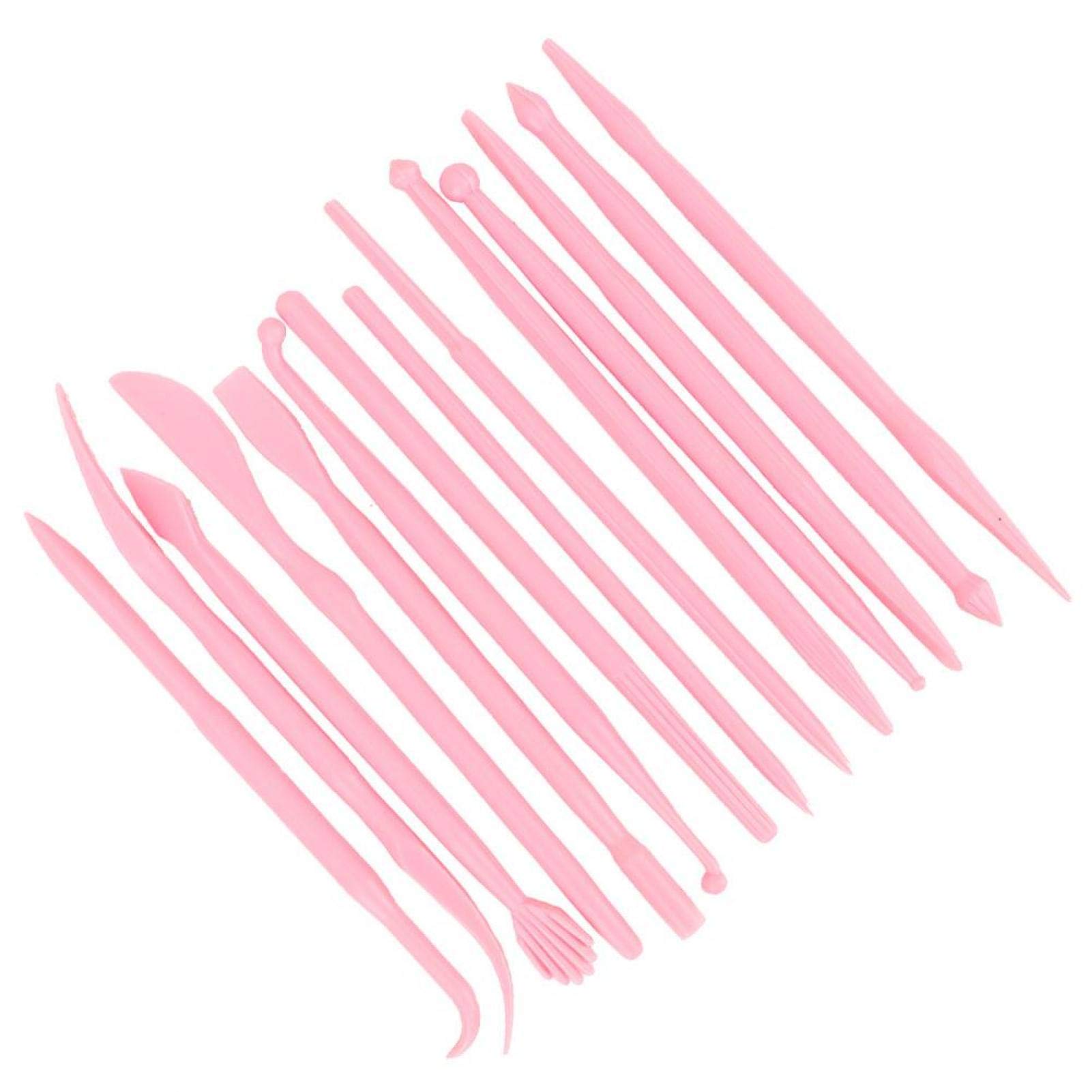 14Pcs Pottery Carving Tools Set - Professional Clay Sculpting Kit for Ceramics, Polymer Clay & Fondant - Perfect for DIY Art, Cake Decorating & Home Crafts (Pink)