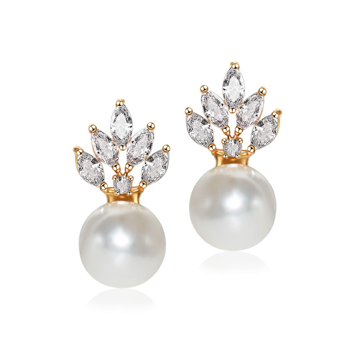 UDORA Bridal & Bridesmaid Pearl Stud Earrings - Elegant Wedding, Prom & Party Jewelry for Women - Perfect for Bridal Shower, Engagement & Formal Events