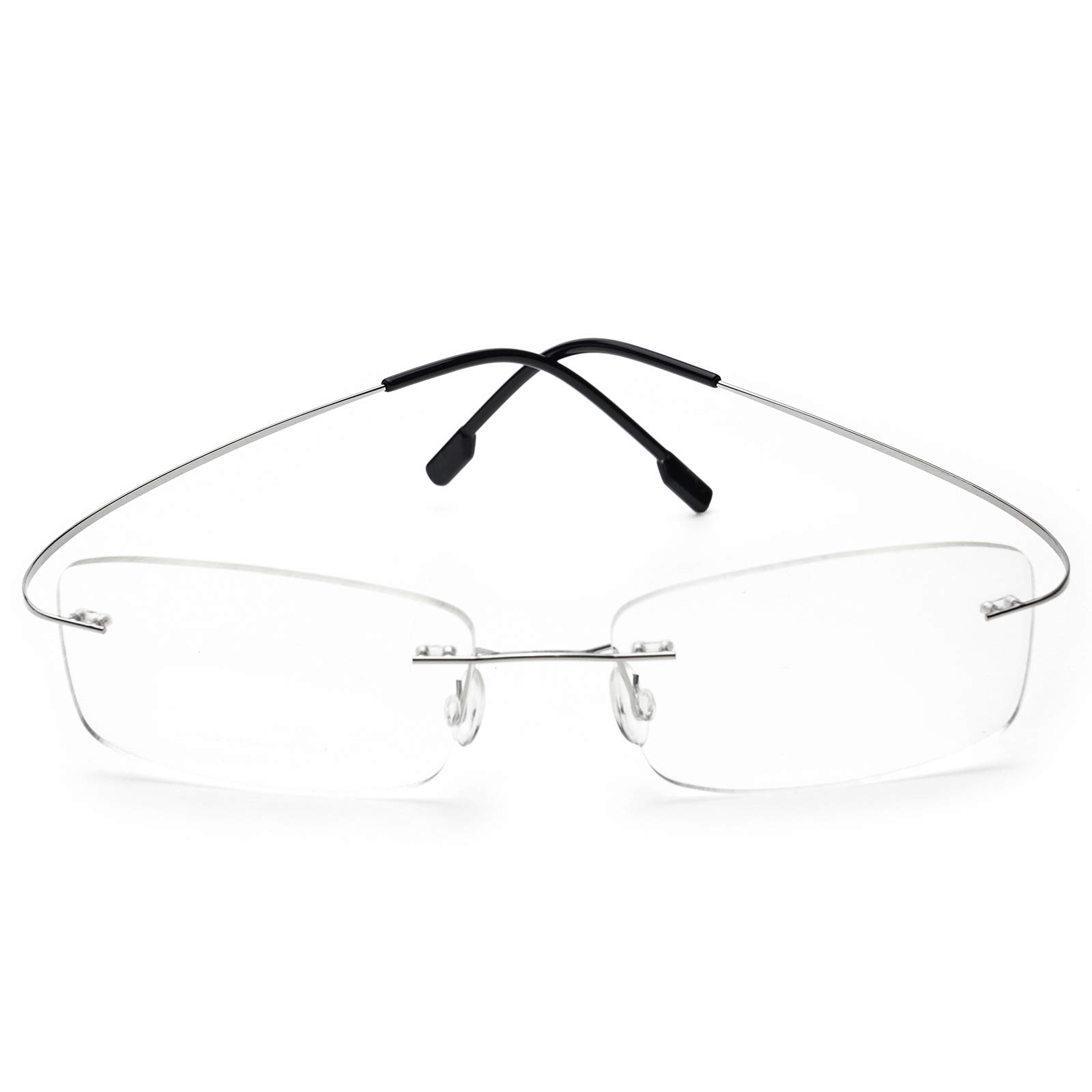Titanium Alloy Bifocal Reading Glasses for Women & Men - Lightweight Flexible Rimless Readers - Perfect for Reading, Computer Work & Close-up Tasks