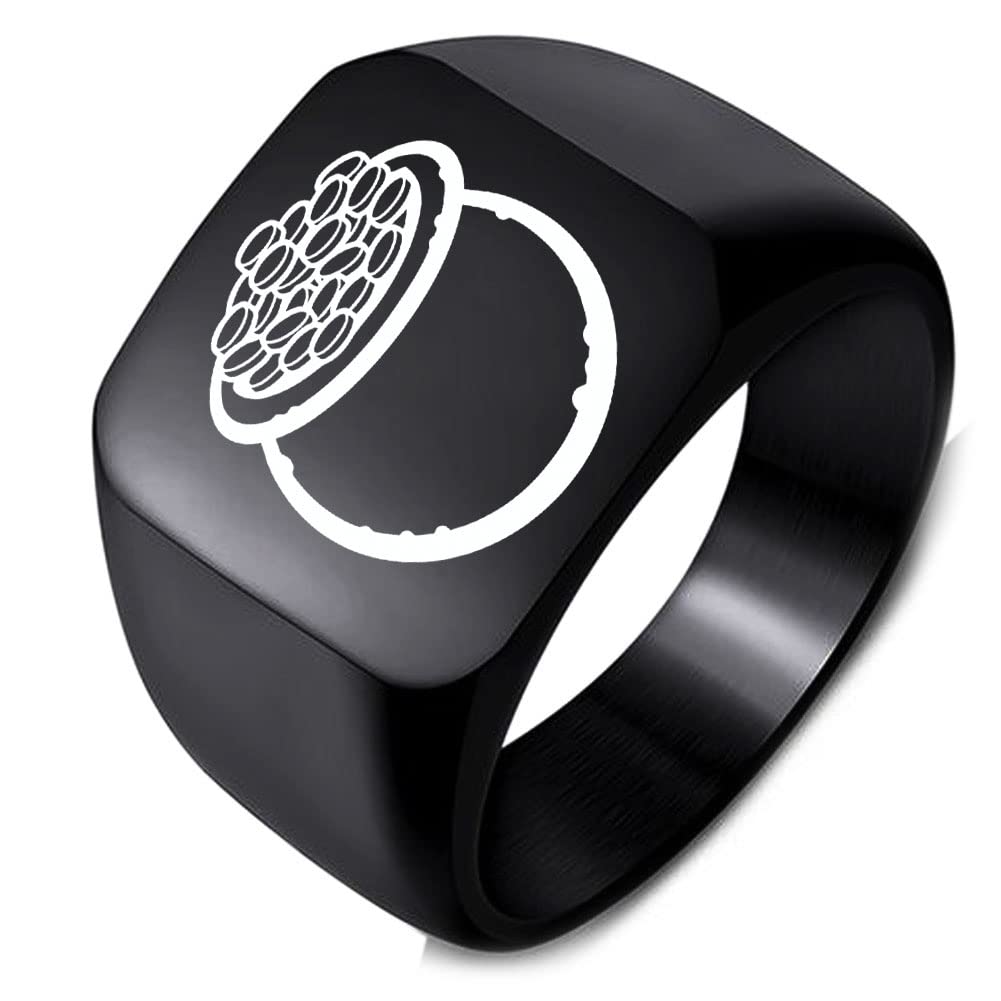 Dacai Engraved Stainless Steel Pot of Gold Ring for Women & Men - Elegant Jewelry Band for Everyday Wear, Gift Giving & Special Occasions