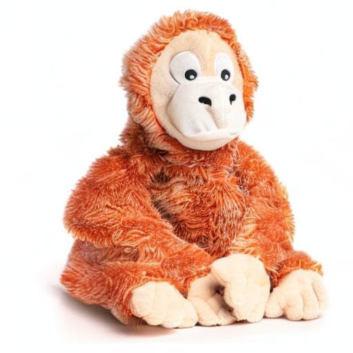 Fabdog Fluffies Squeaky Plush Dog Toys - Cute Animal-Themed Puppy Chew Toys for All Breeds | Large Orangutan Plush Toy with Squeaker | Perfect for Playtime, Training & Gifts