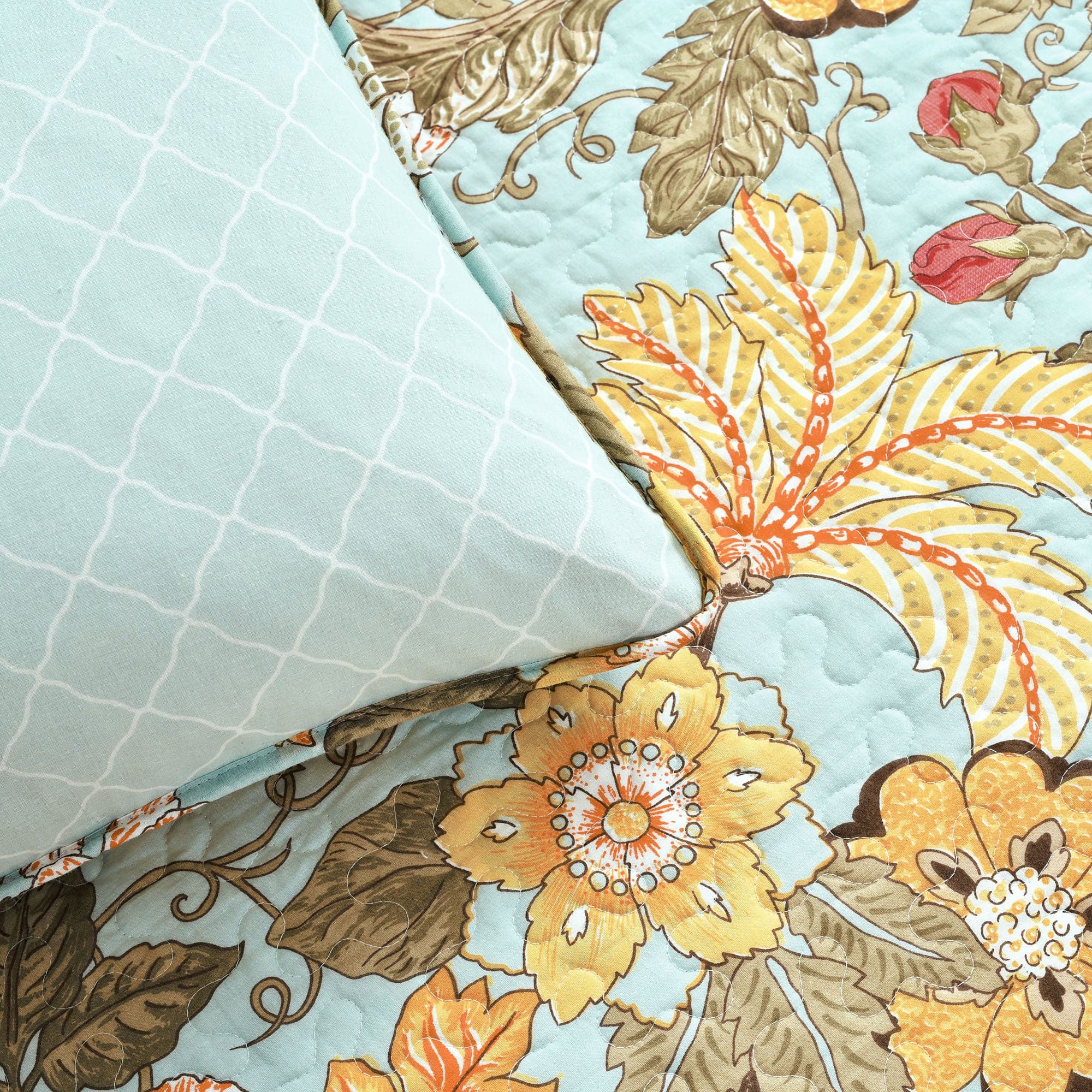 Sydney 3 Piece Quilt Set - Queen Size Bedding Set with Soft Microfiber, Lightweight & Breathable - Perfect for All Seasons, Home Decor & Guest Room