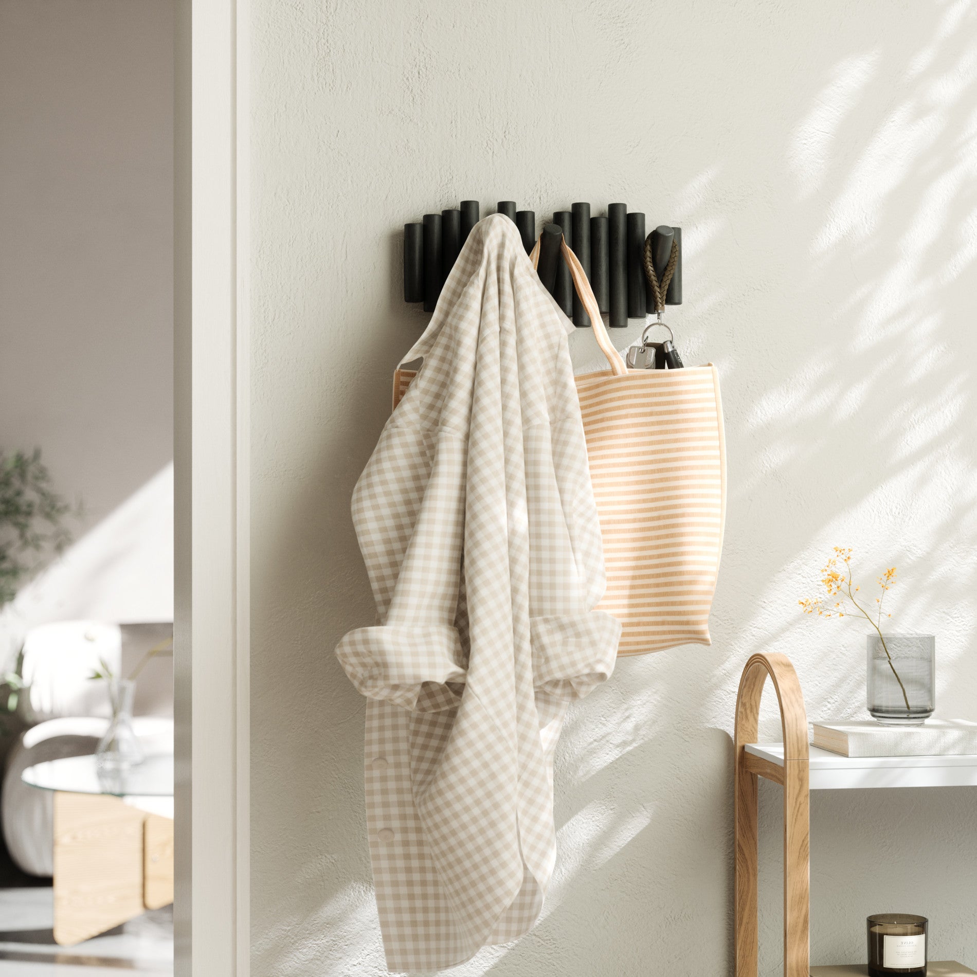 5-Pack Picket Wall Hooks - Rustic Decorative Hooks for Hanging Coats, Hats, Keys & More - Perfect for Entryway, Bedroom & Bathroom Organization