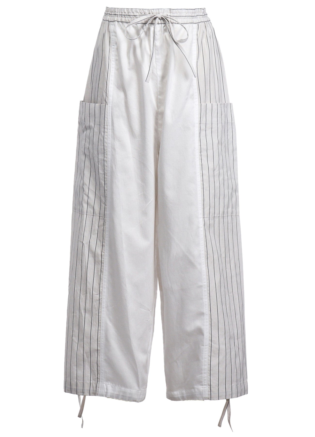 Cotton Satin Stripe Switching Pants for Women - Comfortable Lounge Pants for Yoga, Sleep & Relaxation (Medium)