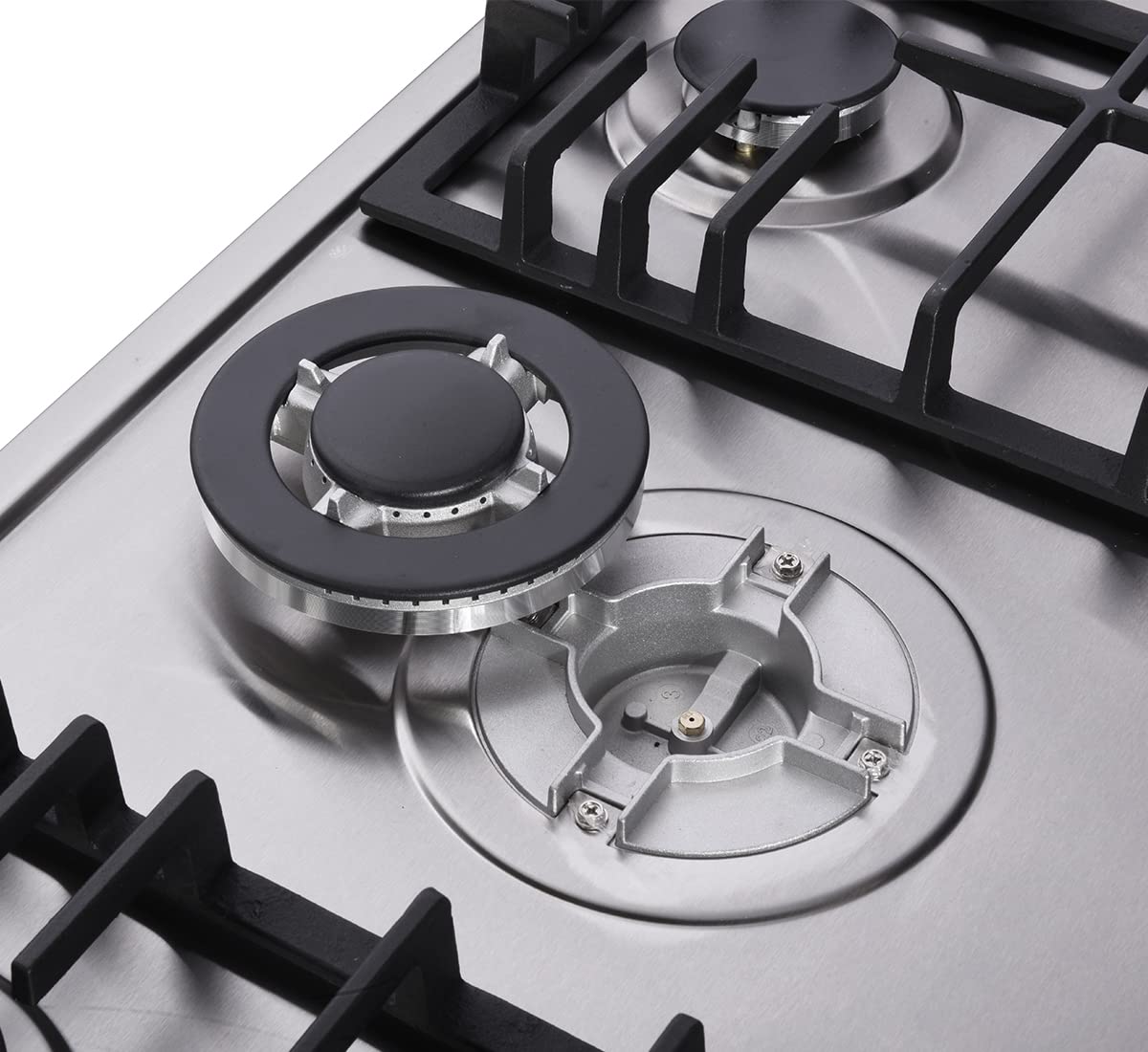 30 Inch Stainless Steel 5-Burner Gas Cooktop - Dual Fuel (NG/LPG Convertible) Stovetop - HF57042 Model - Perfect for Home Kitchens & Professional Cooking Spaces
