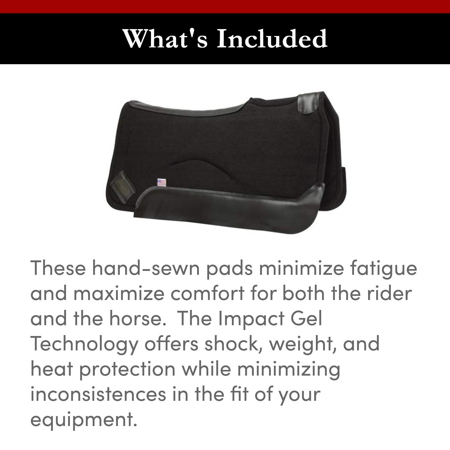 Impact Gel Contour Saddle Pad - Shock Absorbing Horse Riding Pad for Comfort & Performance - Perfect for Equestrian Training, Trail Riding & Show Jumping