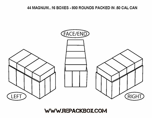 44 Magnum 30 Box KIT - Heavy Duty Military Cardboard Ammo Storage Box Holds 50 Rounds (Pack of 1500) - Perfect for Shooting Range, Hunting & Ammo Storage Organization