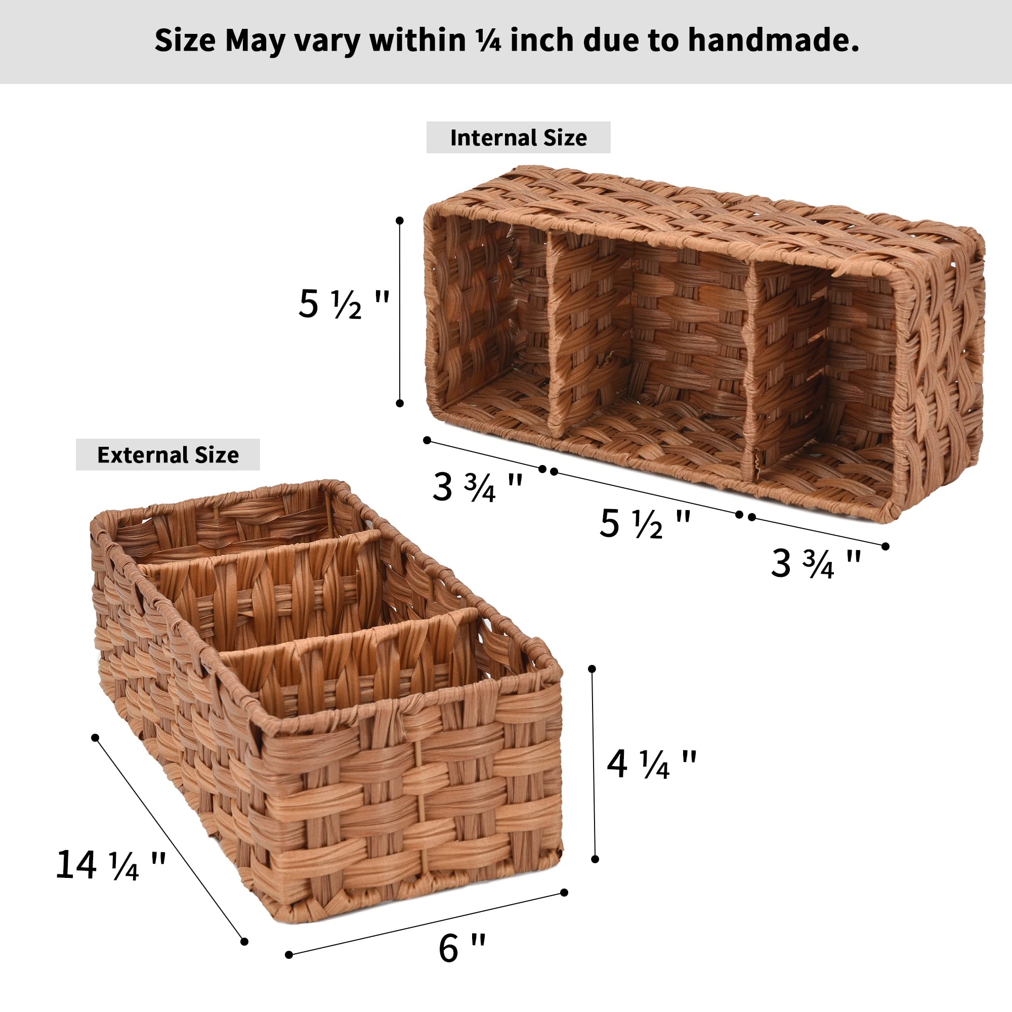 GRANNY SAYS 2-Pack Wicker Baskets & 2-Pack Wicker Shelf Baskets Set for Home Organization - Perfect for Bathroom, Kitchen, Office Storage & Decor