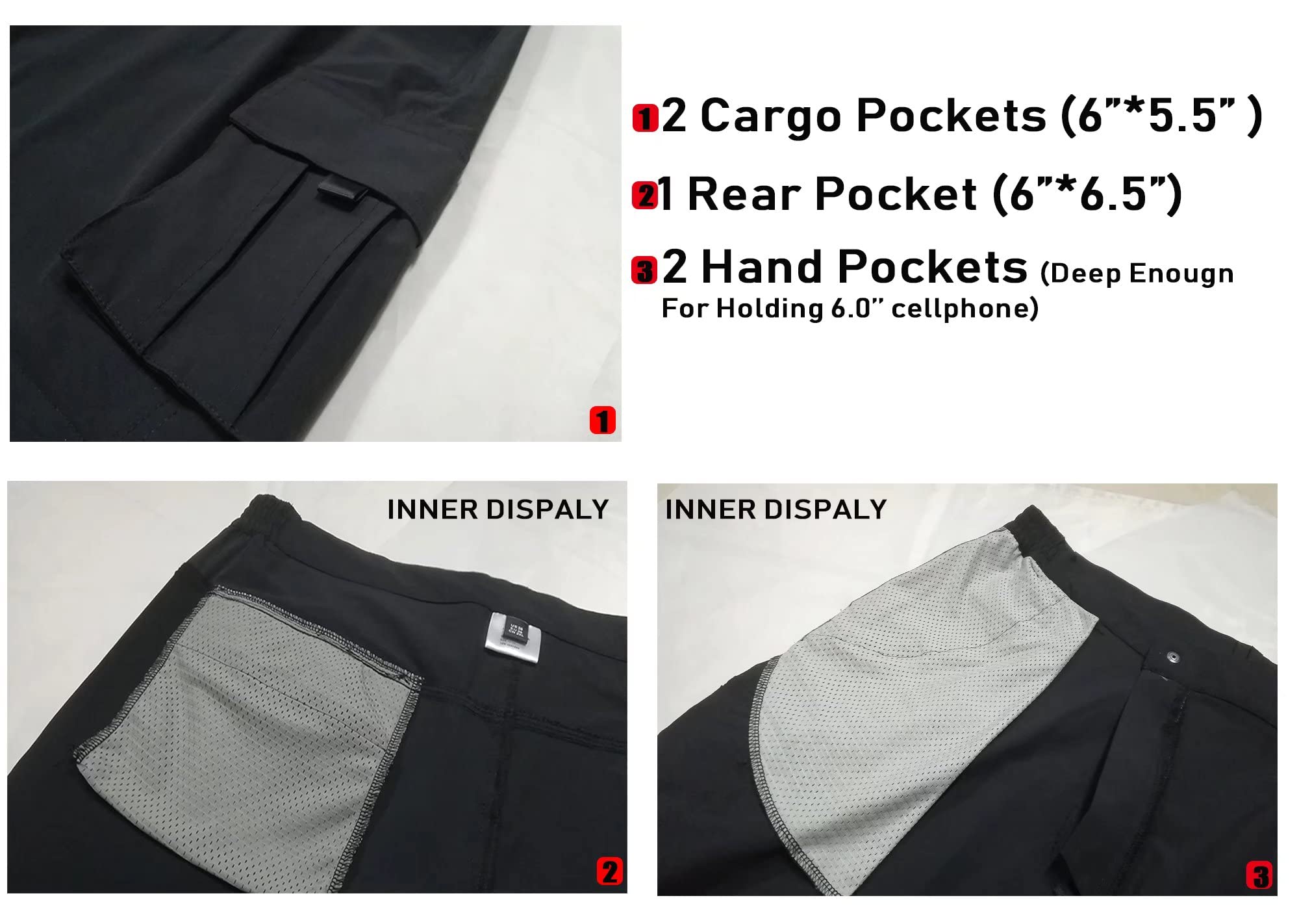 MAGCOMSEN Men's Hiking Pants with 5 Large Pockets - Convertible Zip-Off Quick Dry Lightweight Outdoor Cargo Pants for Hiking, Fishing & Work | Durable & Comfortable for All-Day Adventures