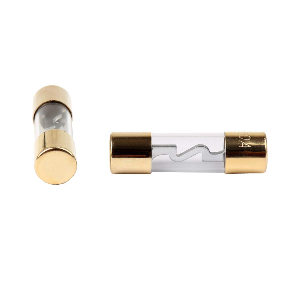 Etopar 5-Pack 80A AGU Fuse for Car Audio - Gold Plated Glass Tube Power Safety Protection (Ideal for Car Stereo, Amplifier & Electrical System Protection)