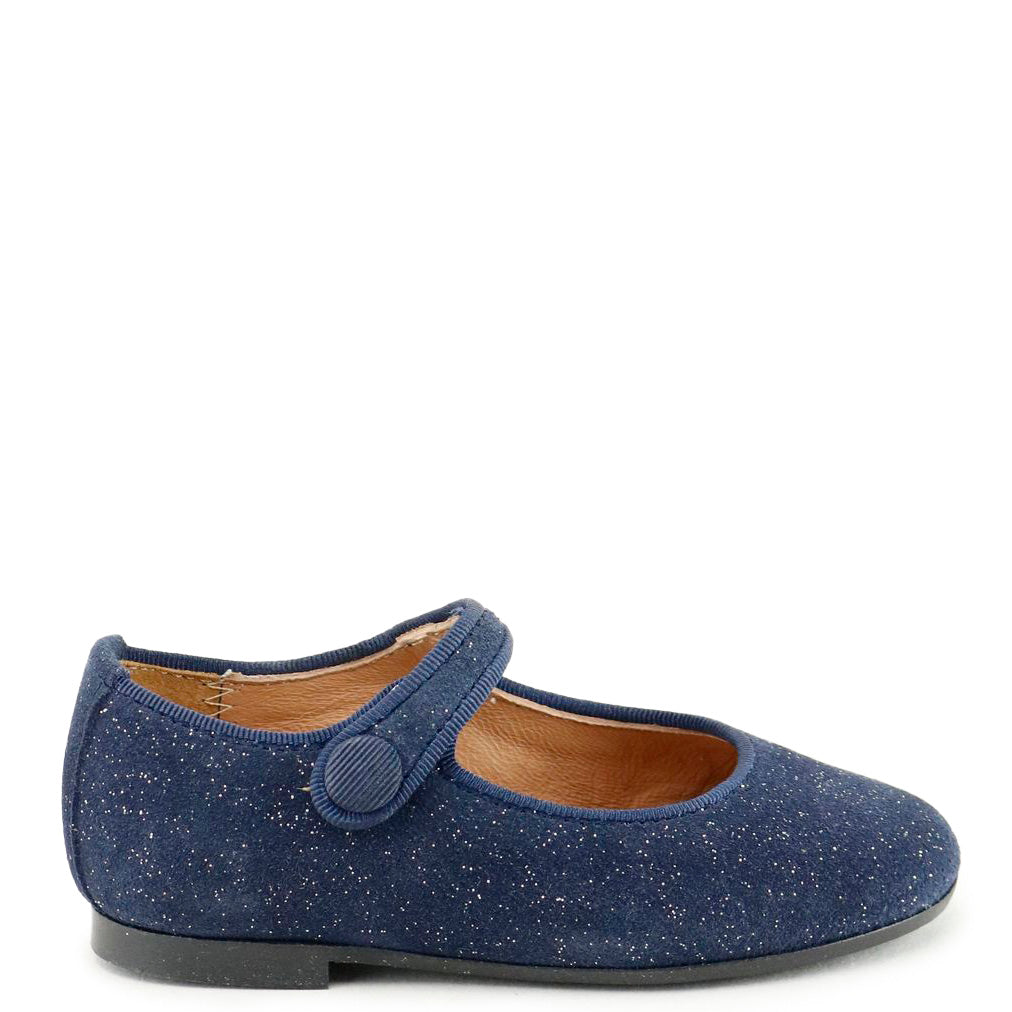 Papanatas Navy Sparkle Mary Jane Shoes for Girls - Elegant & Comfortable Dress Shoes for Parties, Weddings & Special Occasions