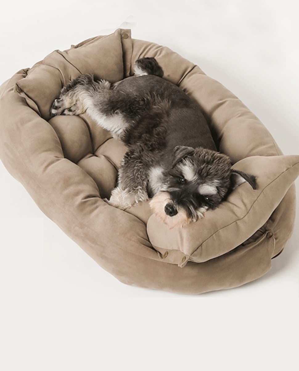 Multifunctional Convertible Dog Bed - Washable & Waterproof Pet Mattress with Paw Design for Large Dogs (XL, Light Lake Blue) - Perfect for Indoor & Outdoor Use, Travel, and Crate Comfort