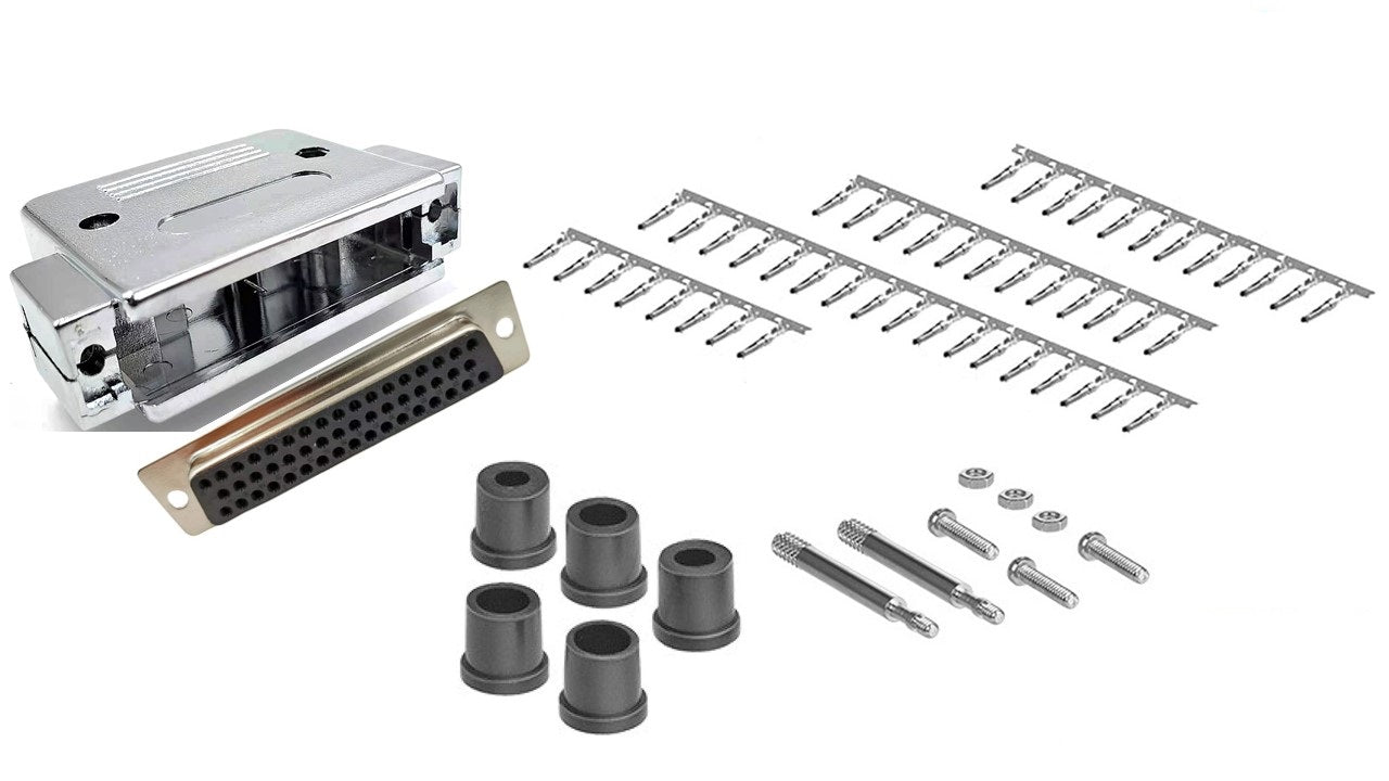 DB50 Female Crimp Type Unshielded Plastic Hood Connector - High-Quality Electrical Terminals for Industrial Equipment & Automotive Wiring Applications