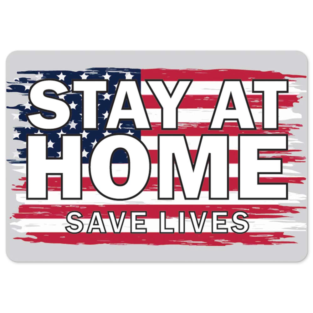 COVID-19 Safety Sign - Stay Home Save Lives Vinyl Decal | Made in USA | Protect Business, Office, School & Public Spaces | Durable Indoor/Outdoor Use for Doors, Windows & Walls