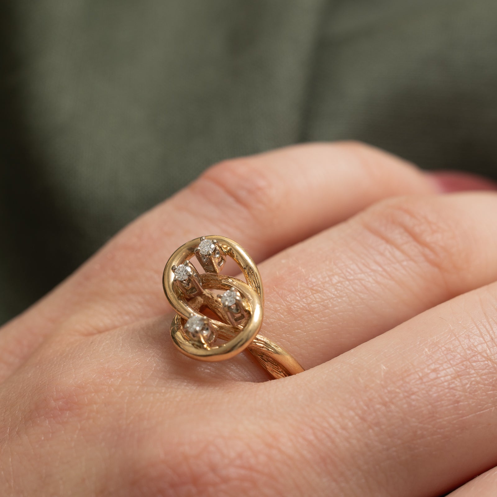 0.10ctw Diamond Open Knot Ring - Size 8 | Elegant & Dainty Jewelry for Women | Perfect for Weddings, Anniversaries & Special Occasions