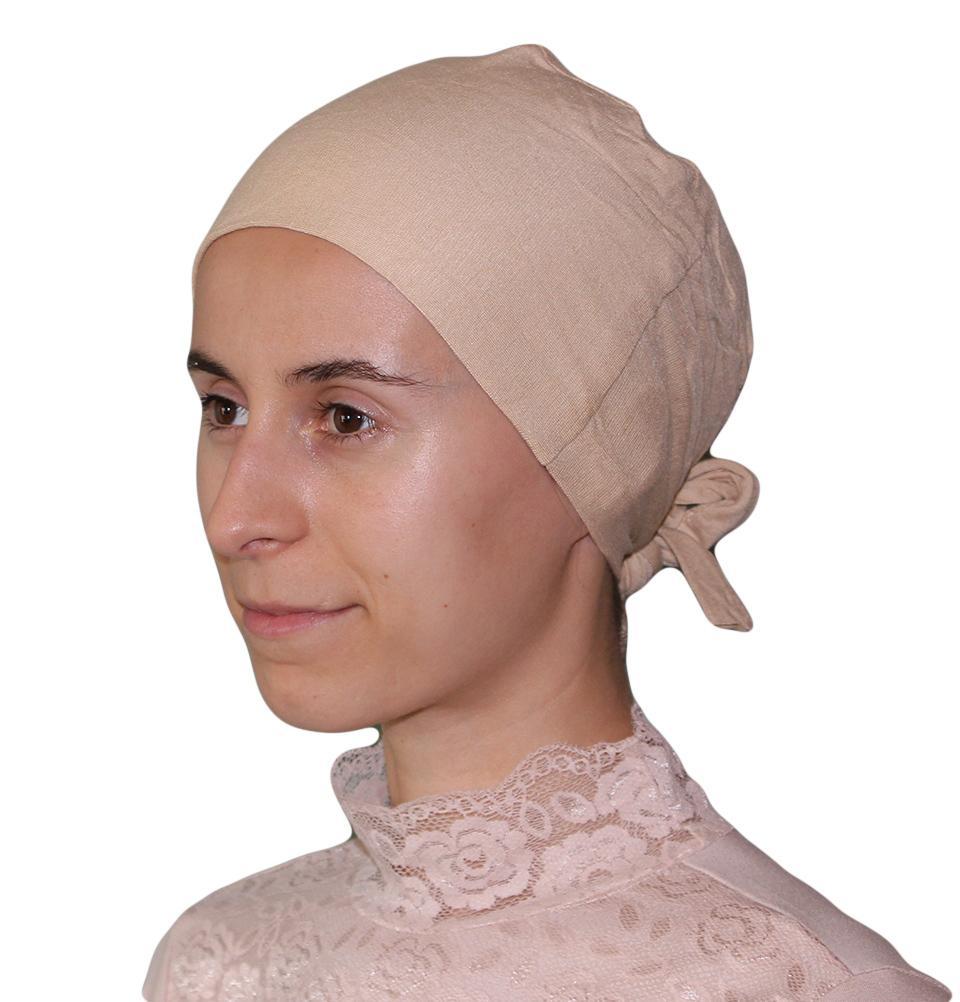 Armine Jersey Hijab Bonnet Underscarf - Soft Cotton Hair Cover for Muslim Women - Beige | Perfect for Prayer, Sleep & Everyday Wear