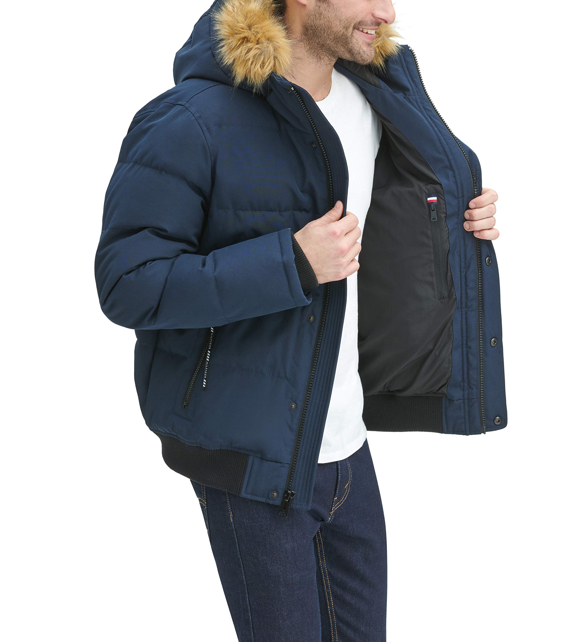 Tommy Hilfiger Men's Arctic Cloth Quilted Snorkel Bomber Jacket - Waterproof Winter Coat for Cold Weather (Standard & Big & Tall Sizes) | Outdoor Activities, Snow Sports & Casual Wear